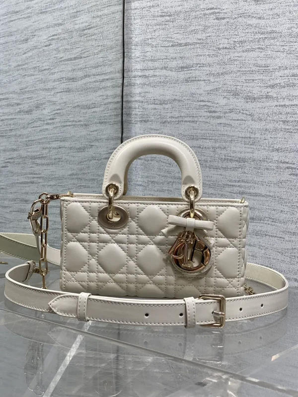 Dior Quilted Mini Top Handle Bag with Bow Charm image 1