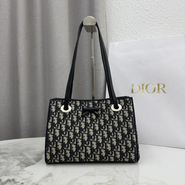 Dior Oblique Print Bow Tote Bag image 1