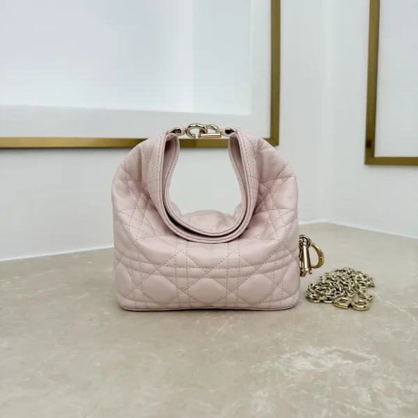 Dior Light Pink Quilted Mini Hobo Bag image 1