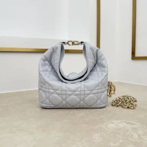 Dior Ice Blue Quilted Mini Hobo Bag image 1
