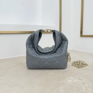 Dior Dusty Blue Quilted Mini Hobo Bag image 1
