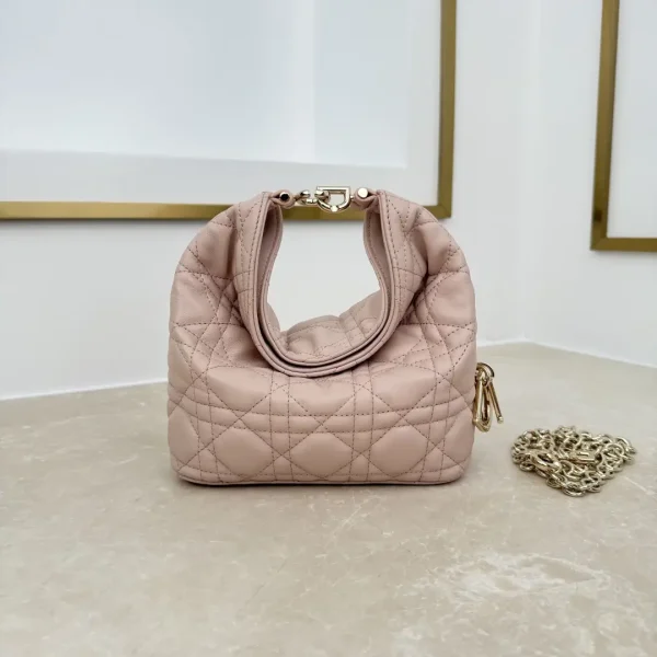 Dior Pink Quilted Mini Hobo Bag image 1