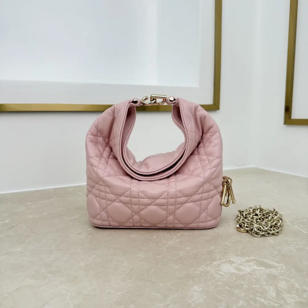 Dior Pink Quilted Mini Hobo Bag image 1