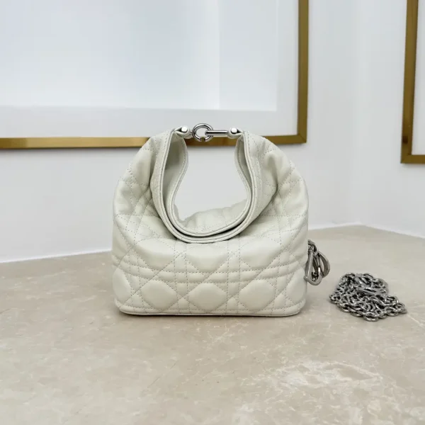 Dior White Quilted Mini Hobo Bag image 1