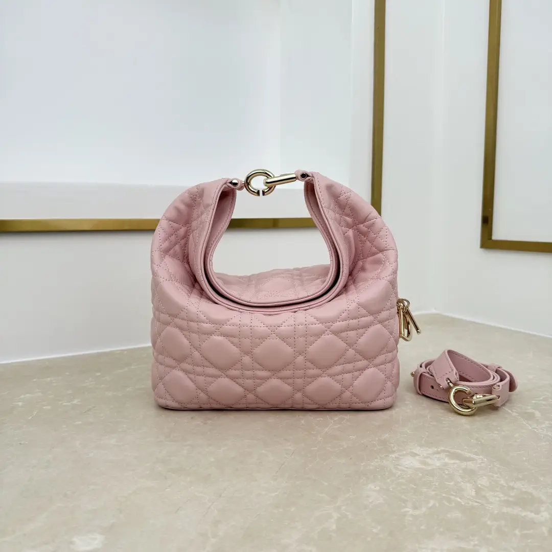 Dior Pink Quilted Hobo Bag image 1