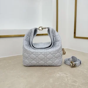 Dior Ice Blue Quilted Toujours Hobo Bag image 1