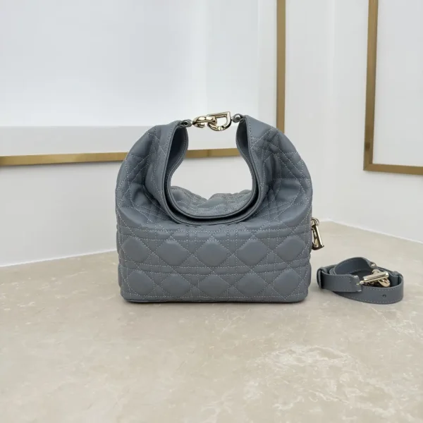 Dior Dusty Blue Quilted Toujours Hobo Bag image 1