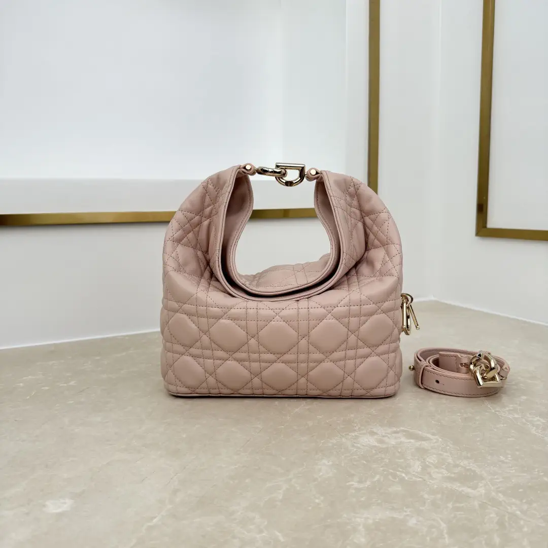 Dior Pink Quilted Hobo Bag image 1