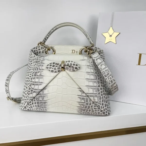 Dior Crocodile Pattern Top Handle Bag image 1