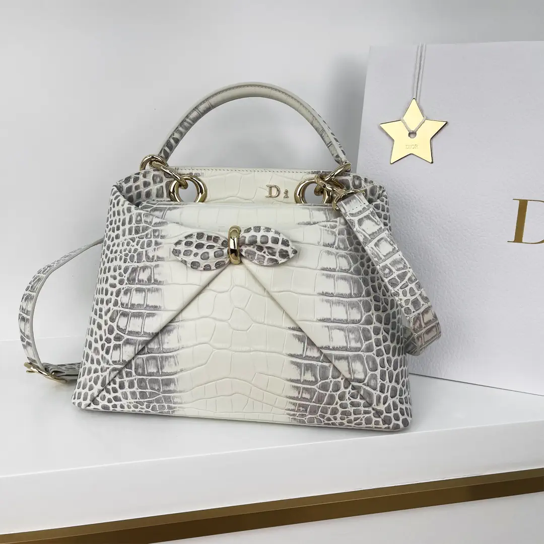 Dior Crocodile Pattern Top Handle Bag image 1