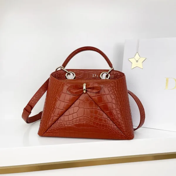 Dior Croc-Embossed Top Handle Bag image 1