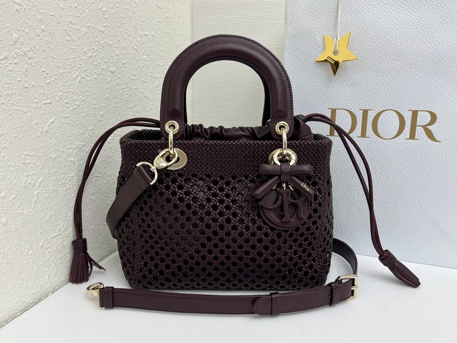 Dior Woven Lady Dior Top Handle Bag image 1