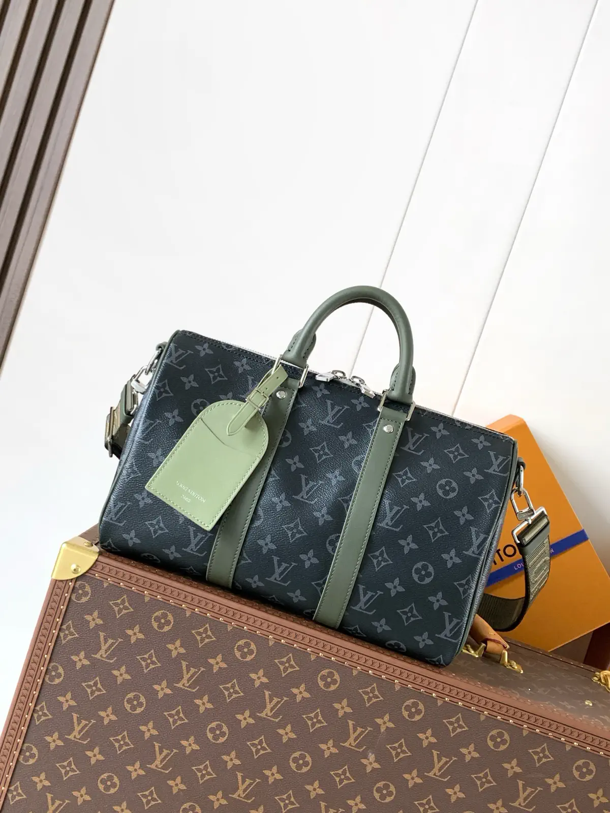 Louis Vuitton Monogram Eclipse Keepall Bandoulière 35 Duffle Bag image 1