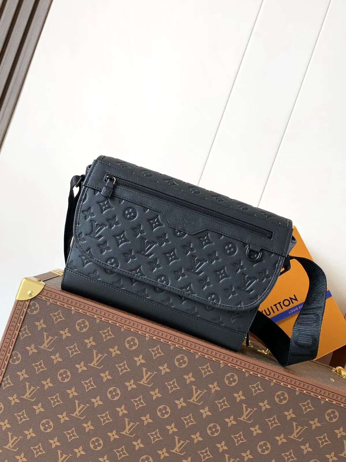 Louis Vuitton Black Monogram Shadow Leather Messenger Bag image 1