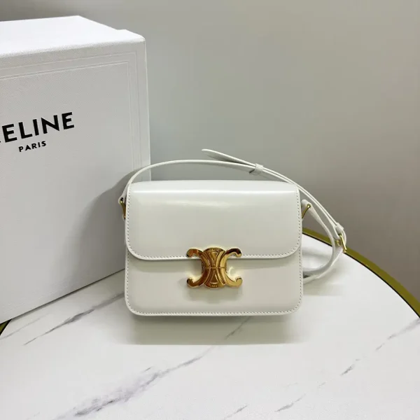 CELINE White Triomphe Crossbody Bag image 1