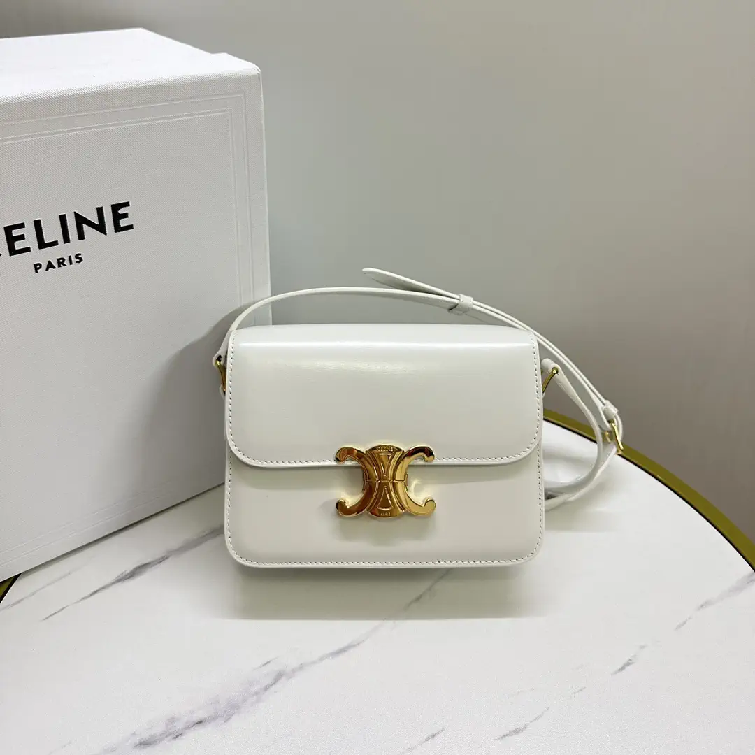 CELINE White Triomphe Crossbody Bag image 1