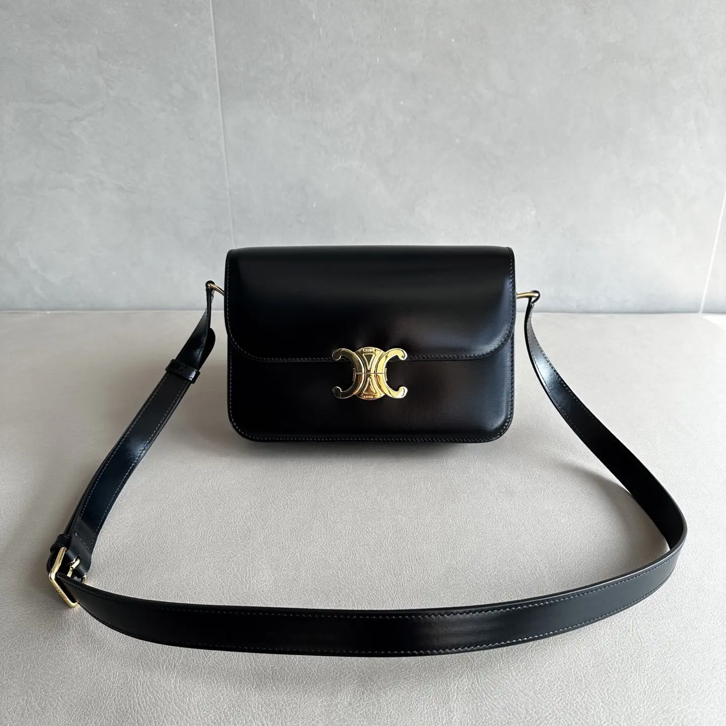 CELINE Triomphe Black Shoulder Bag image 1