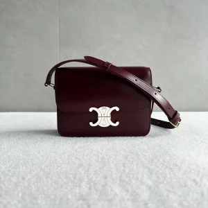 CELINE Burgundy Triomphe Crossbody Bag image 1