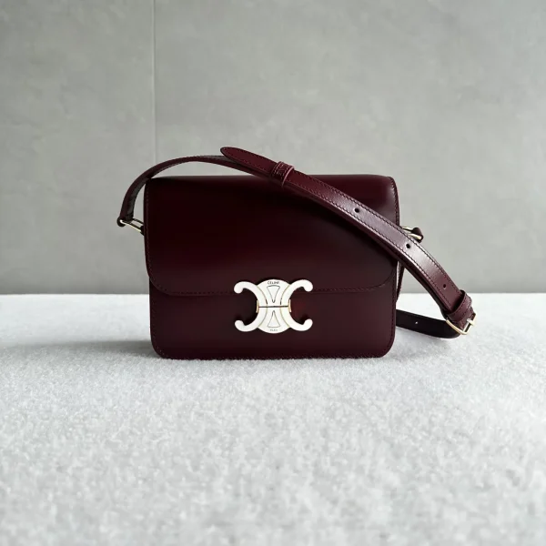 CELINE Burgundy Triomphe Crossbody Bag image 1