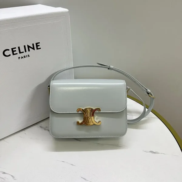 CELINE Triomphe Light Blue Shoulder Bag image 1