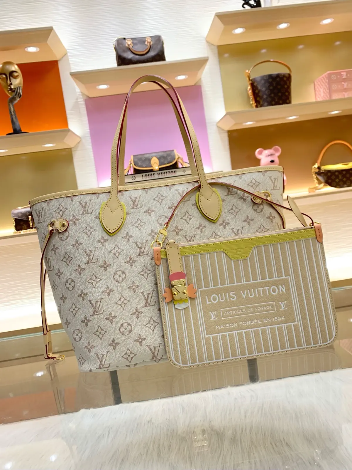 Louis Vuitton Monogram Dune Neverfull MM Tote Bag with Detachable Zip Pouch image 1