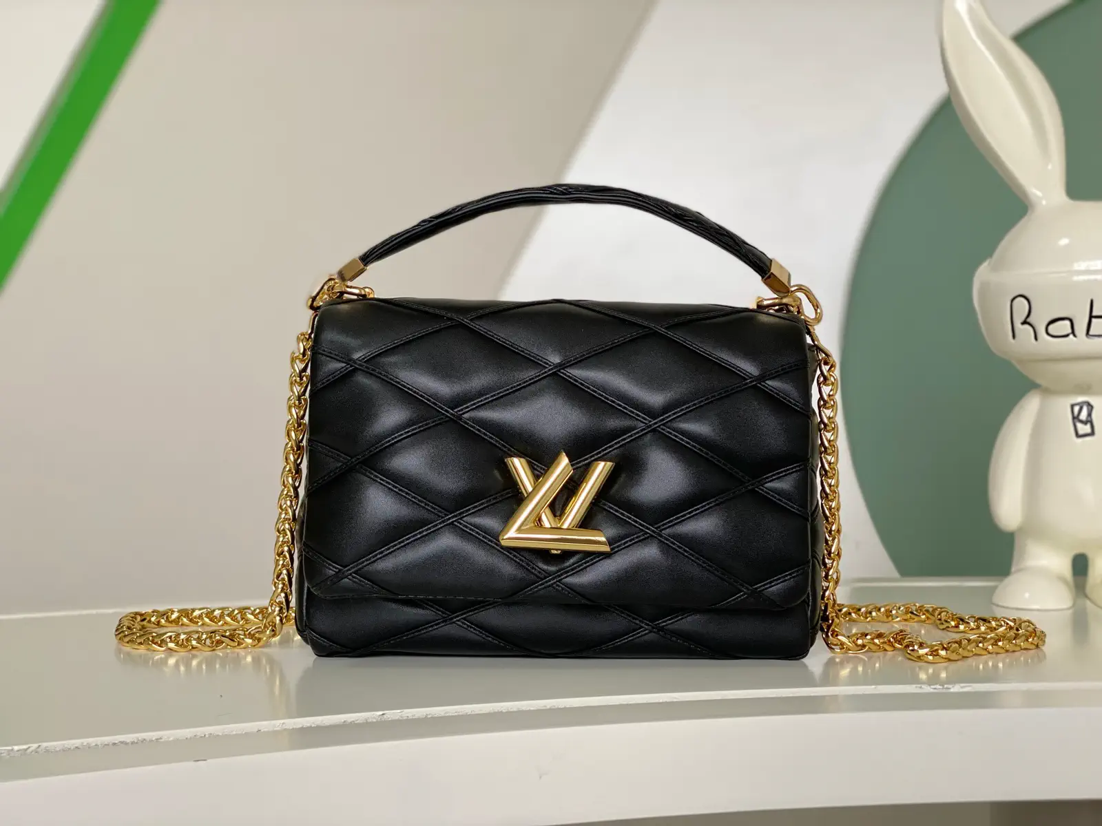 Louis Vuitton Black Quilted GO-14 MM Top Handle Bag image 1