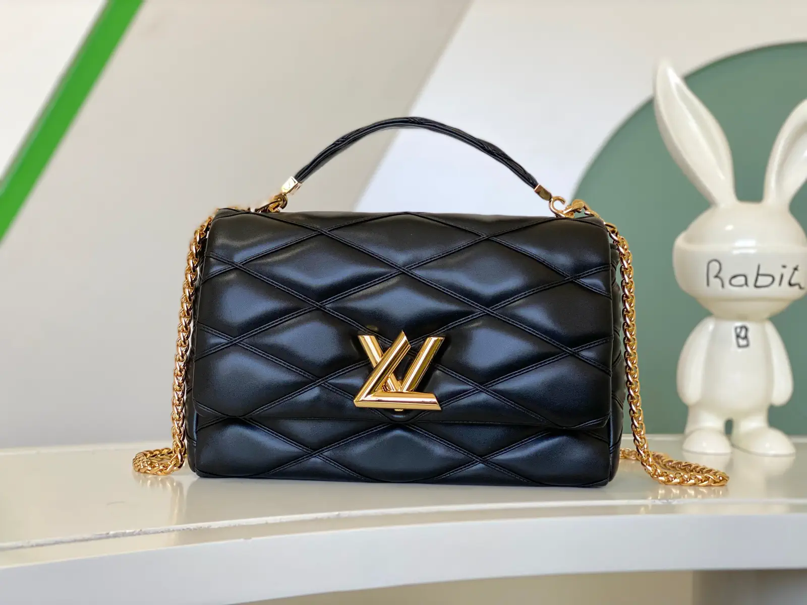 Louis Vuitton GO-14 Quilted Black Top Handle Bag image 1