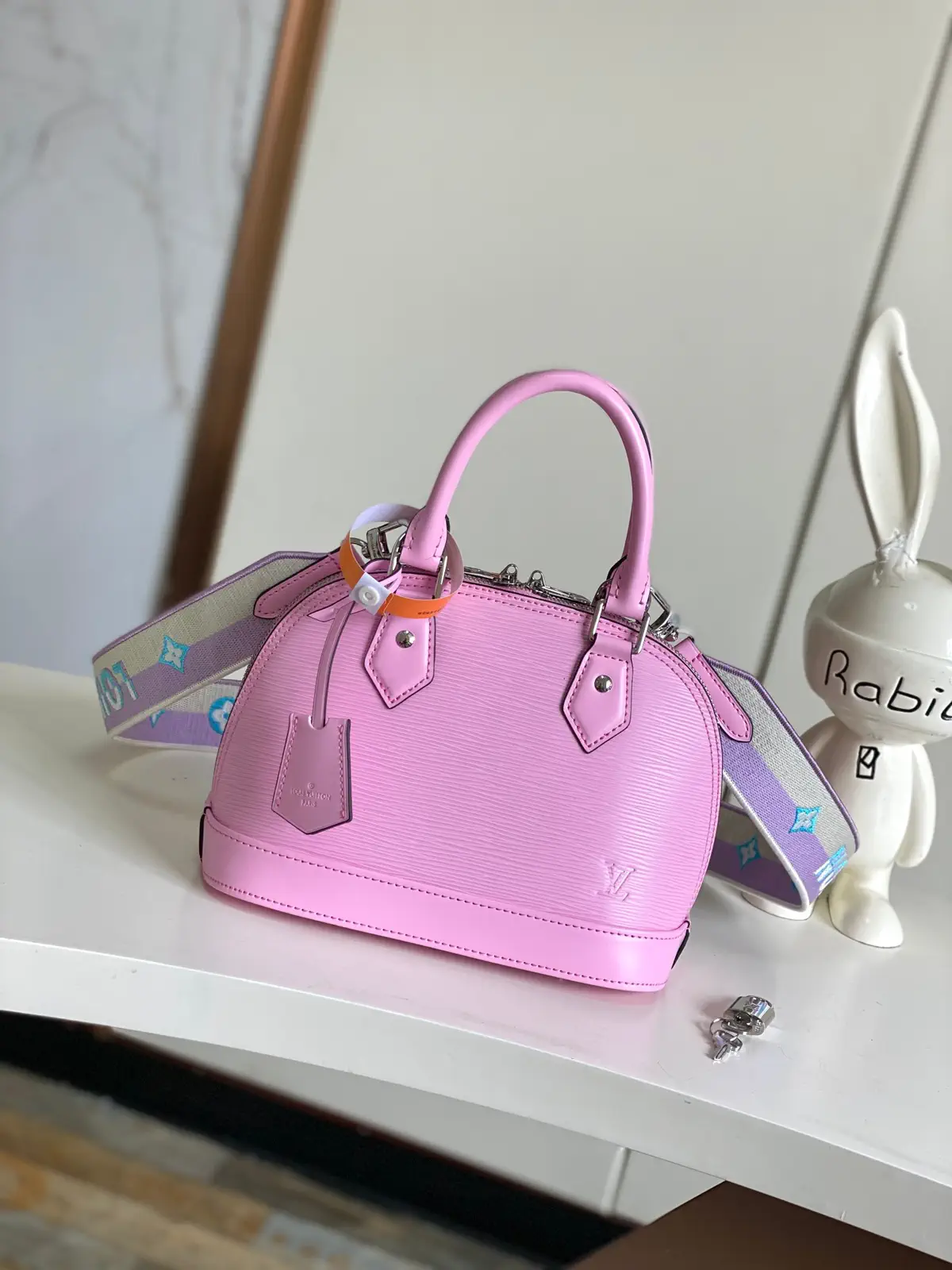 Louis Vuitton Pink Epi Leather Alma BB Top Handle Bag image 1