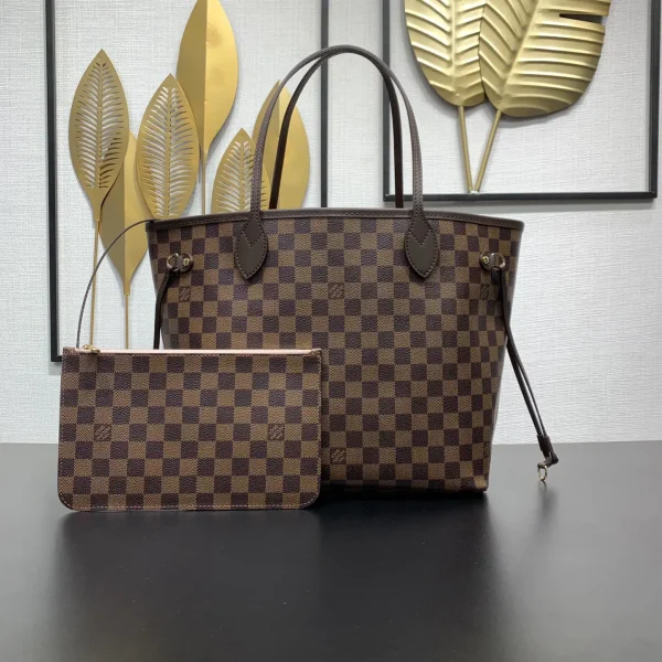Louis Vuitton Damier Ebene Neverfull MM Tote Bag with Detachable Pouch image 1