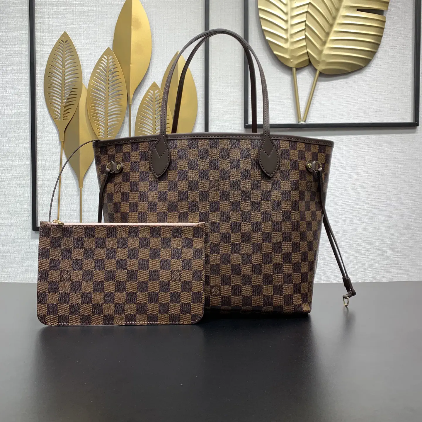 Louis Vuitton Damier Ebene Neverfull MM Tote Bag with Detachable Pouch image 1