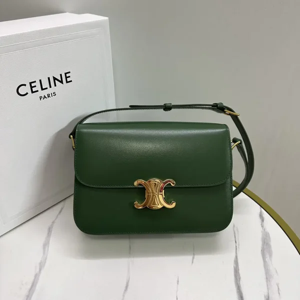 CELINE Triomphe Dark Green Shoulder Bag image 1