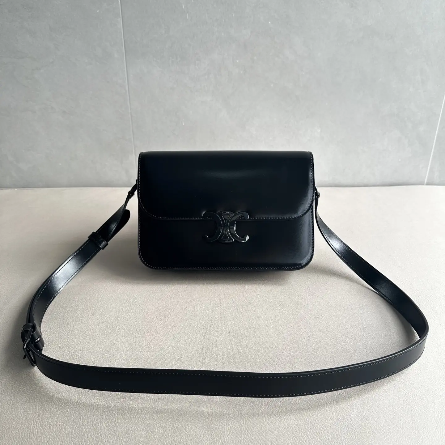 CELINE Triomphe Black Shoulder Bag image 1