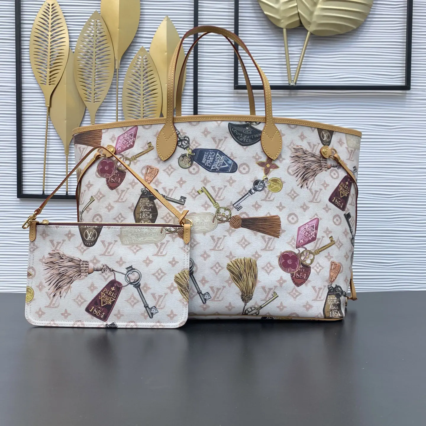 Louis Vuitton Neverfull GM Tote Bag with Key and Tassel Print image 1