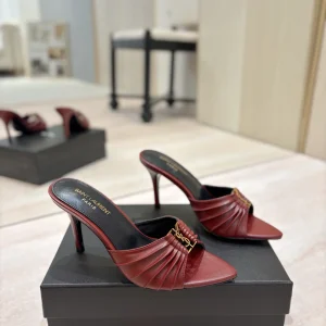 Yves Saint Laurent Ruched Pointed Toe Mule Heels image 1