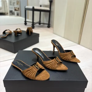 Yves Saint Laurent Ruched Pointed Toe Mule Heels image 1