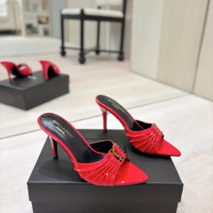 Yves Saint Laurent Ruched Pointed Toe Mule Heels image 1