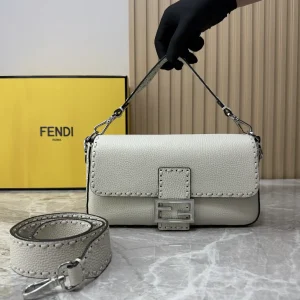 FENDI White Baguette Shoulder Bag image 1