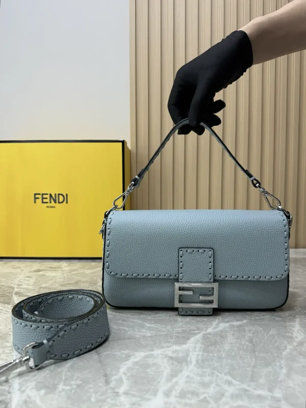 FENDI Light Blue Baguette Shoulder Bag image 1