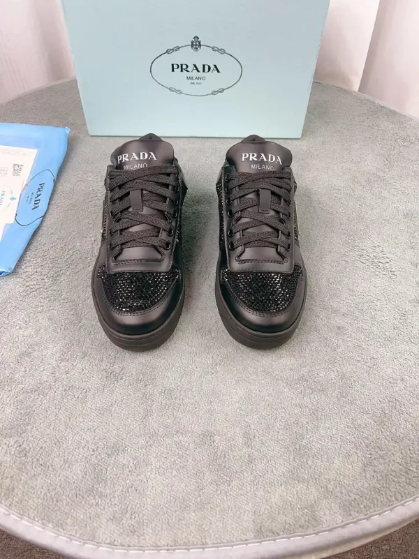 Prada Rhinestone Leather Shoes image 1