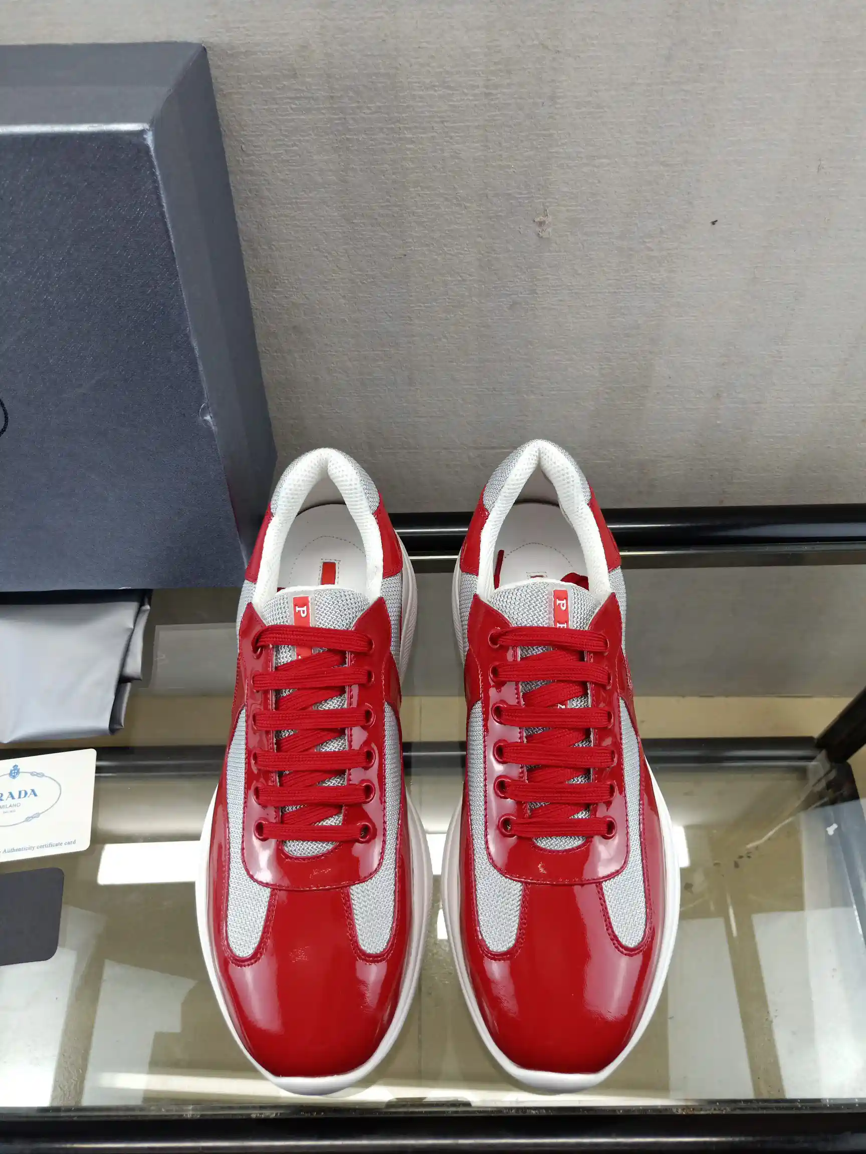 Prada Men's Patent Leather and Mesh Shoes image 1