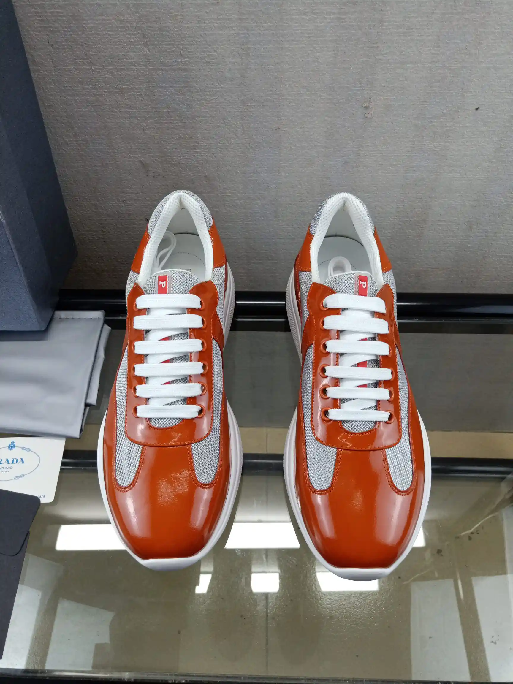 Prada Men's Patent Leather and Mesh Shoes image 1