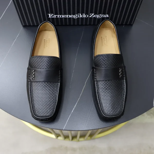 Men's Woven Leather Slip-On Loafers image 1