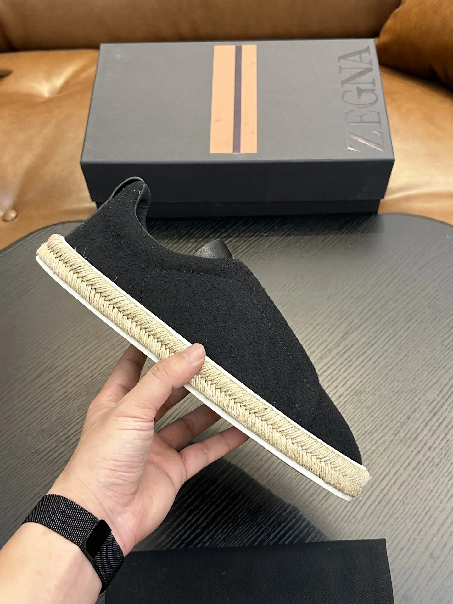 Ermenegildo Zegna Triple Stitch Low Top Casual Slip On Shoes image 1
