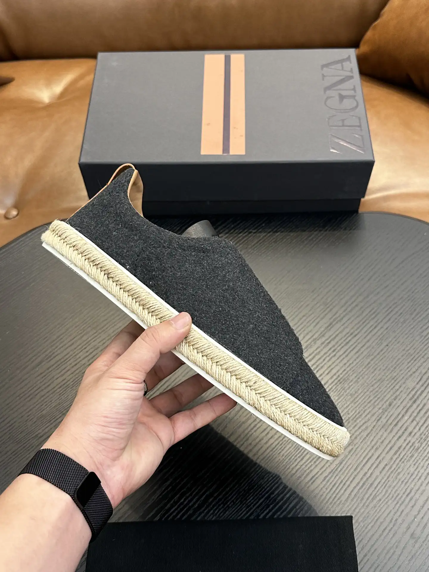 Ermenegildo Zegna Triple Stitch Low Top Casual Slip On Shoes image 1