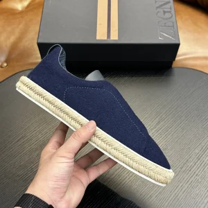 Ermenegildo Zegna Triple Stitch Low Top Casual Slip On Shoes image 1