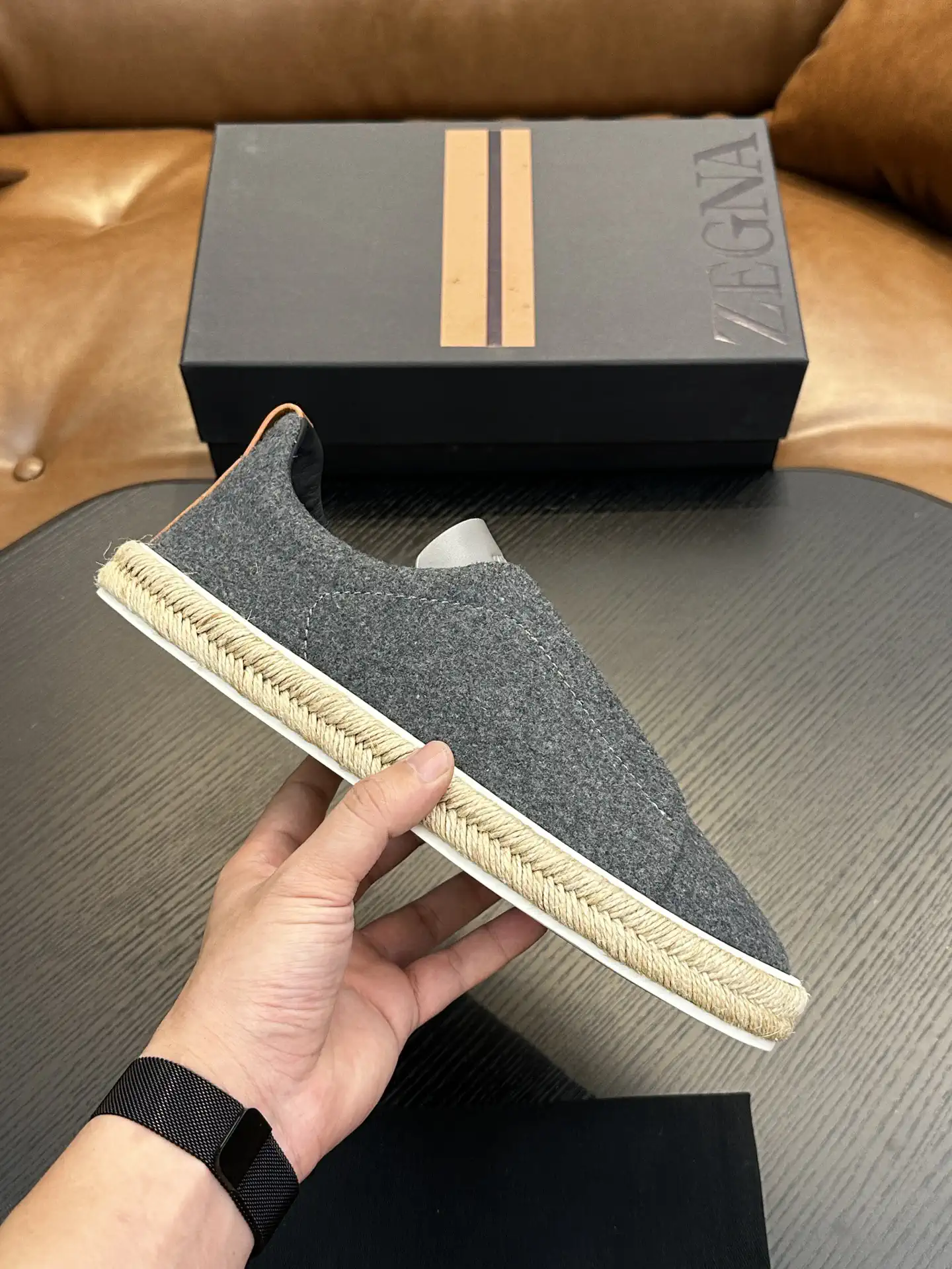 Ermenegildo Zegna Triple Stitch Low Top Casual Slip On Shoes image 1