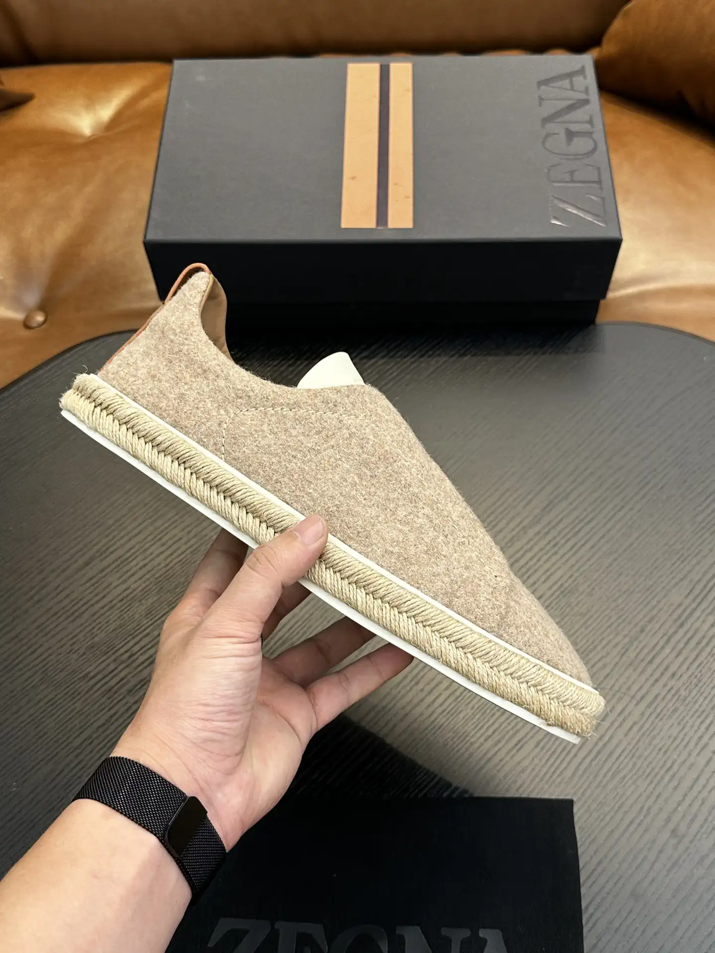 Ermenegildo Zegna Triple Stitch Low Top Casual Slip On Shoes image 1
