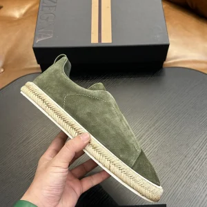 Ermenegildo Zegna Triple Stitch Low Top Casual Slip On Shoes image 1