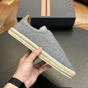 Ermenegildo Zegna Triple Stitch Low Top Casual Slip On Shoes image 1