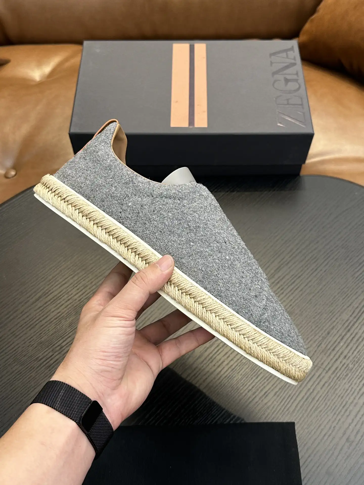 Ermenegildo Zegna Triple Stitch Low Top Casual Slip On Shoes image 1